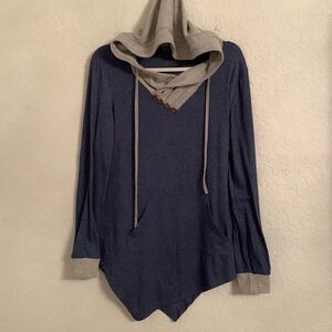 Miagoo Cross Neck Lightweight Hoodie Women’s Long Tunic Size S